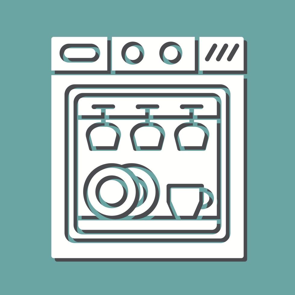 icono de vector de lavavajillas
