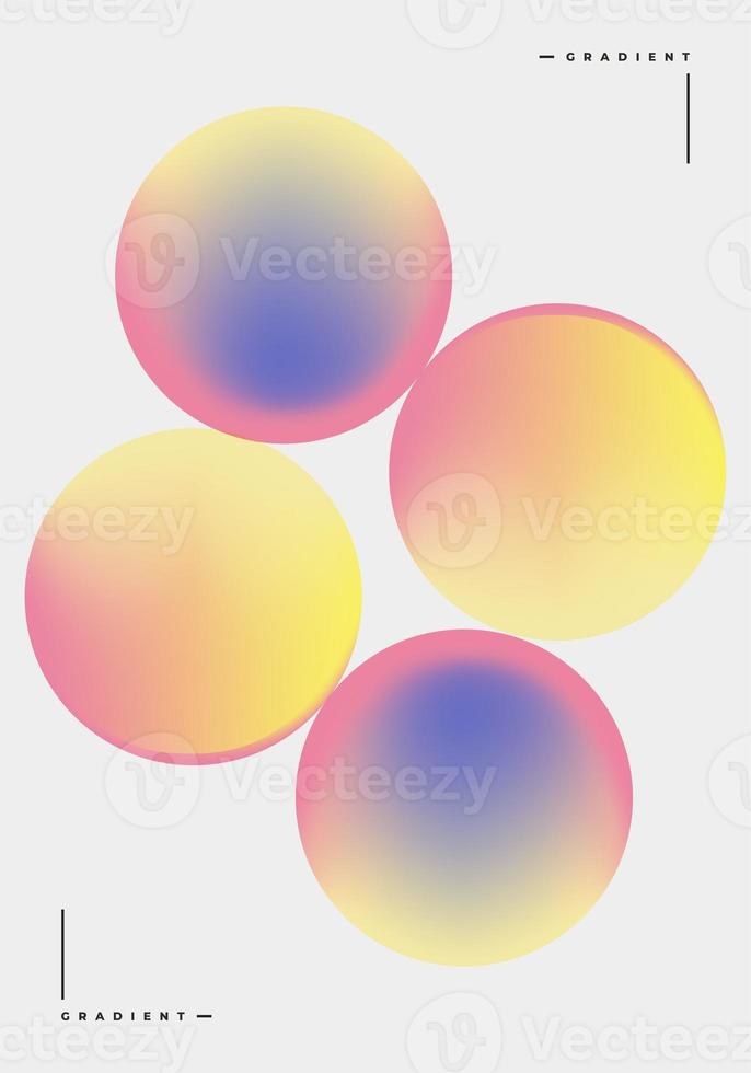 Trendi Gradient illustration background circle, round, layout poster, banner, abstract blur geometry web vibrant photo