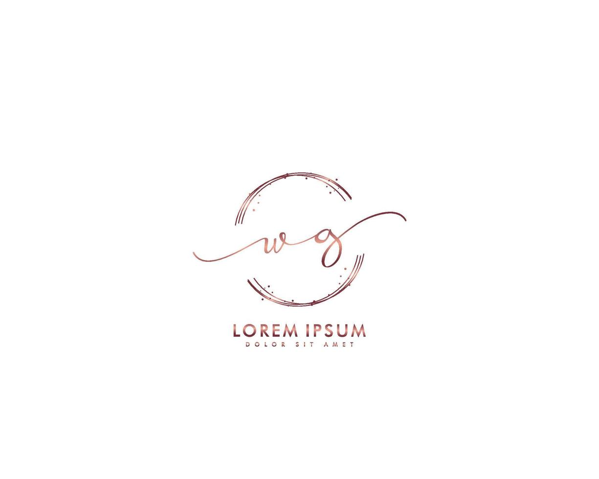 inicial letra wg femenino logo belleza monograma y elegante logo diseño, escritura logo de inicial firma, boda, moda, floral y botánico con creativo modelo vector