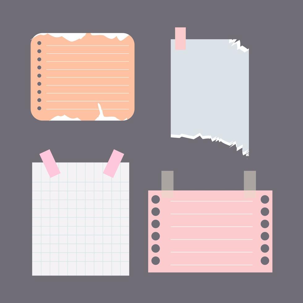 sticky note set collection vector illustration