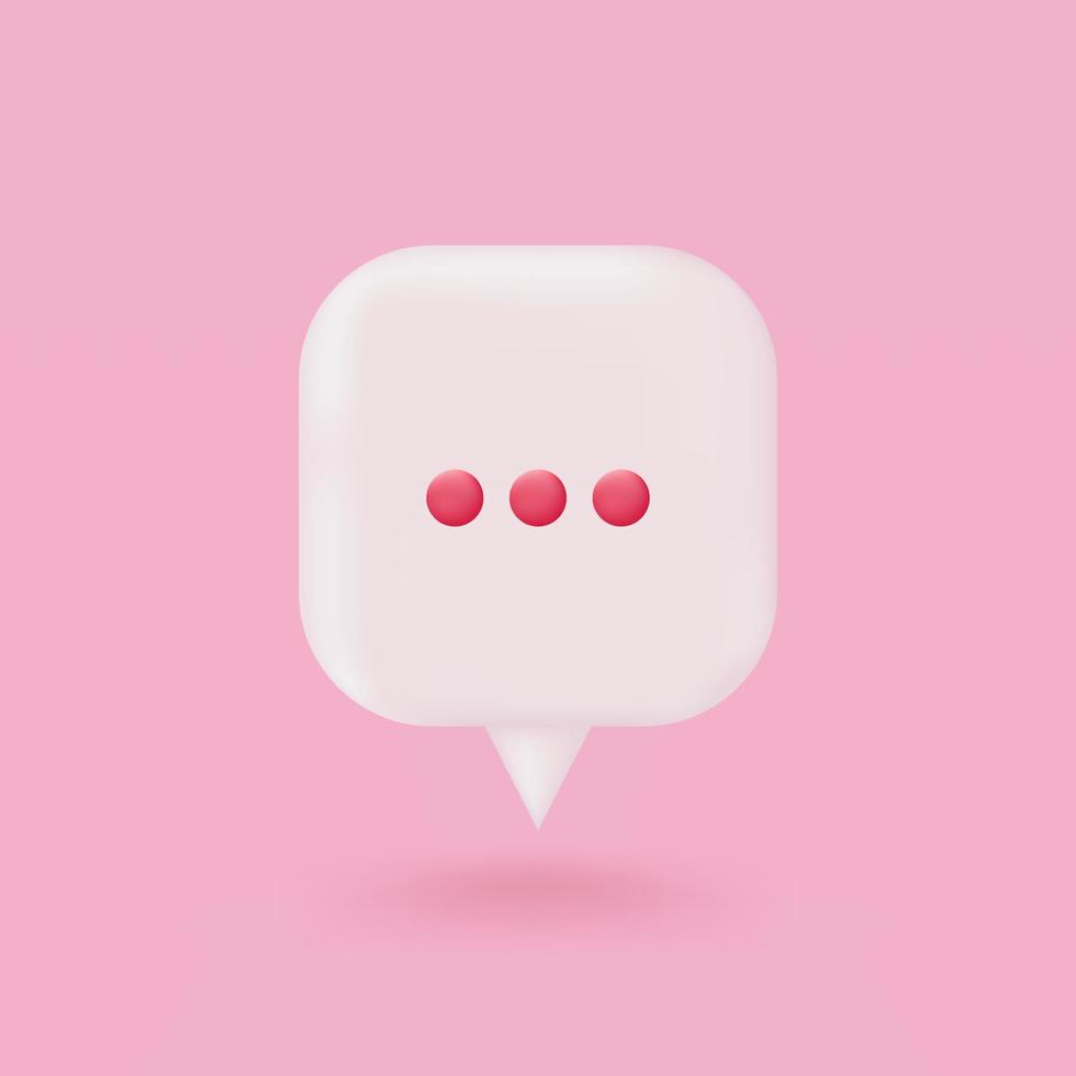 3d realistic dialog message icon vector