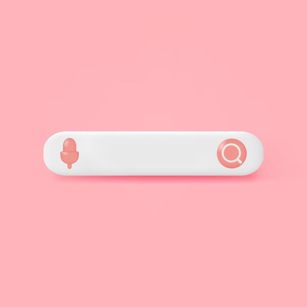 simple realistic 3d search bar vector