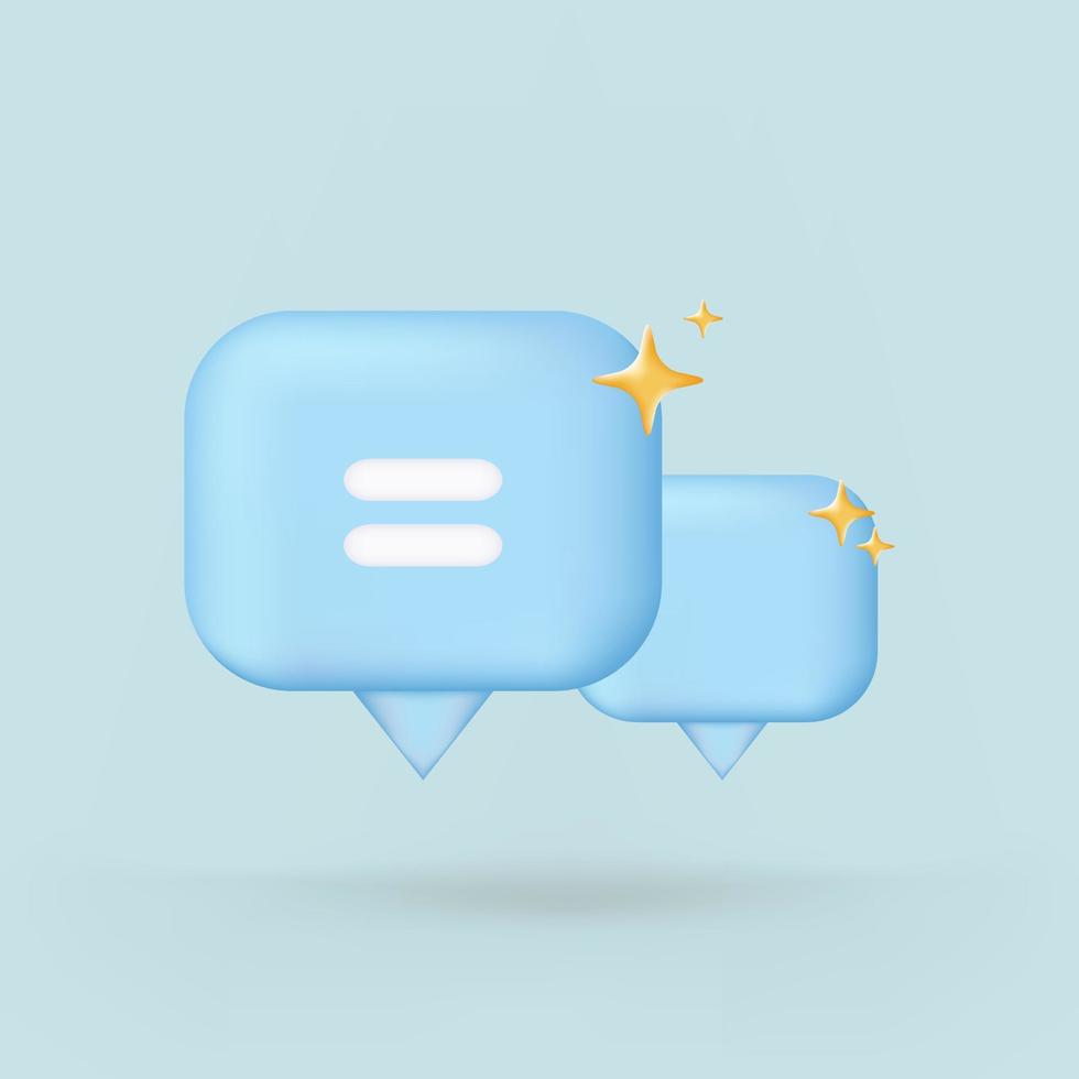 3d realistic dialog message icon vector