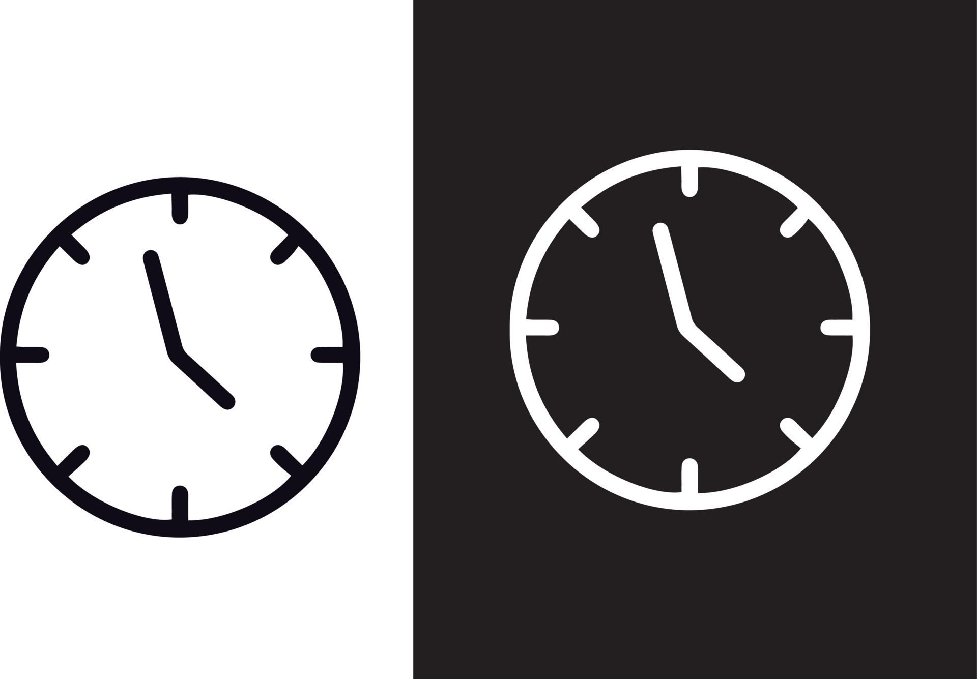 clock outline icon vector design 20801027 Vector Art at Vecteezy