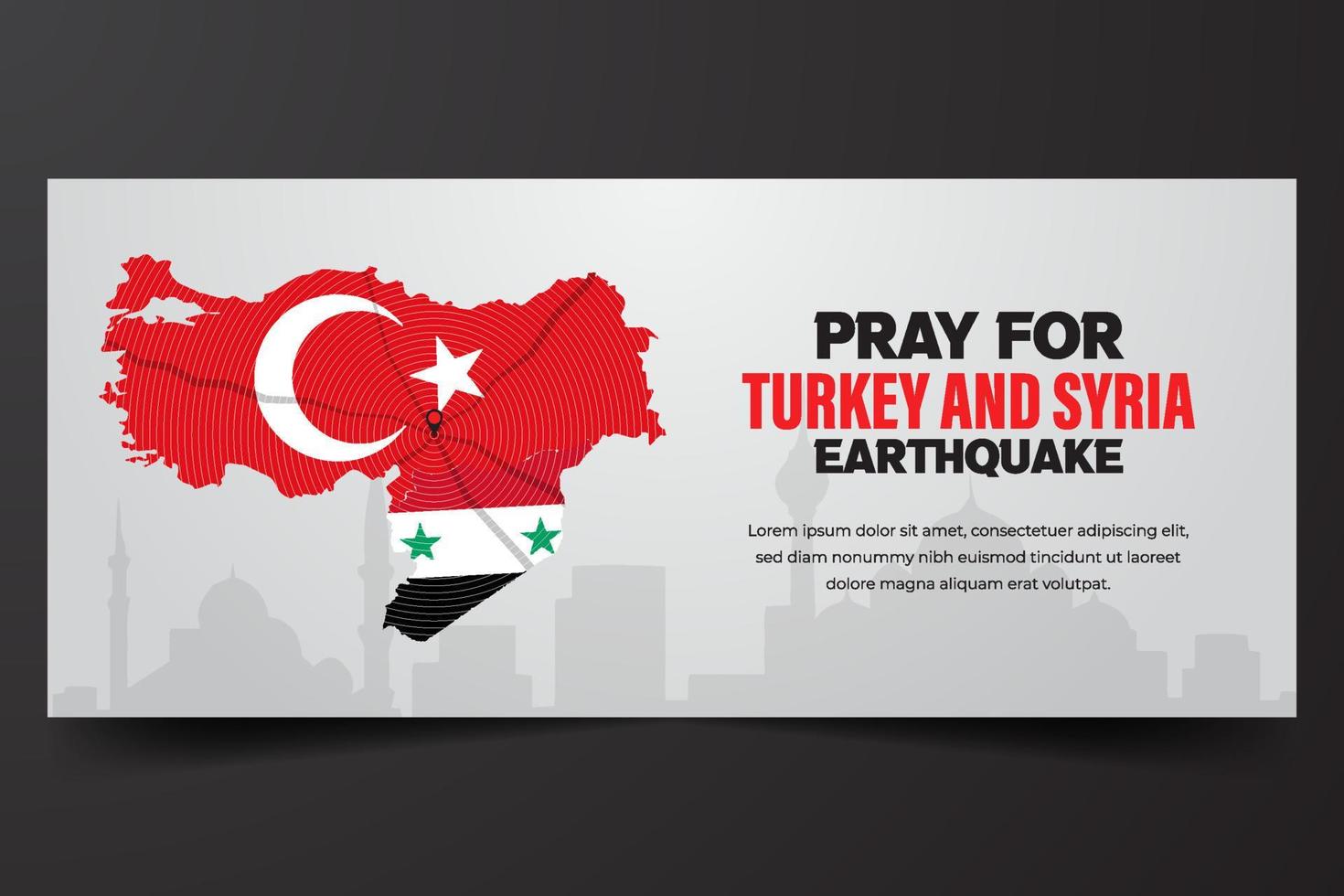 orar para Turquía y Siria terremoto bandera en aislado antecedentes vector