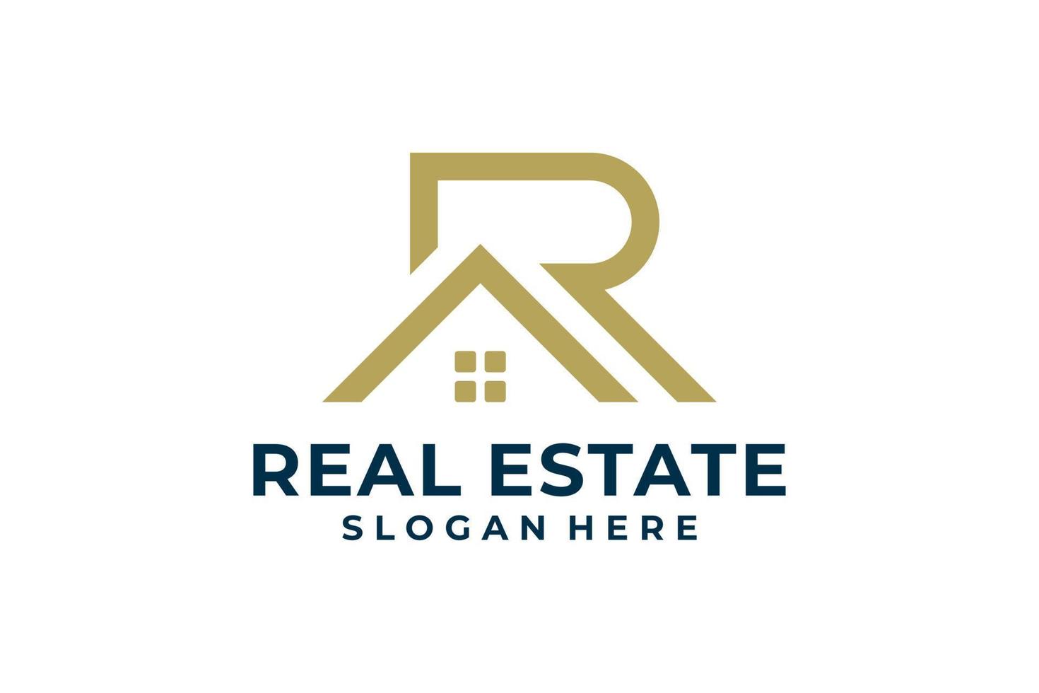 Real estate logo design with letter r vector