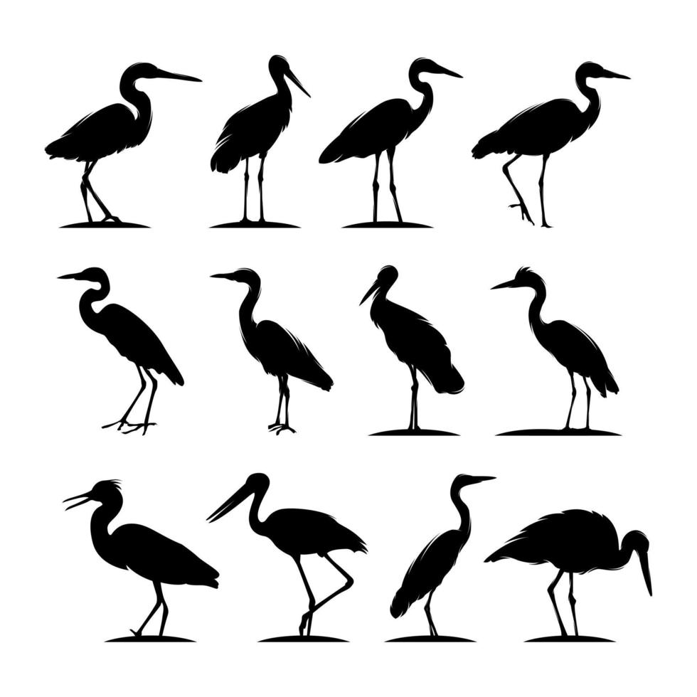 Set of stork logo design template vector