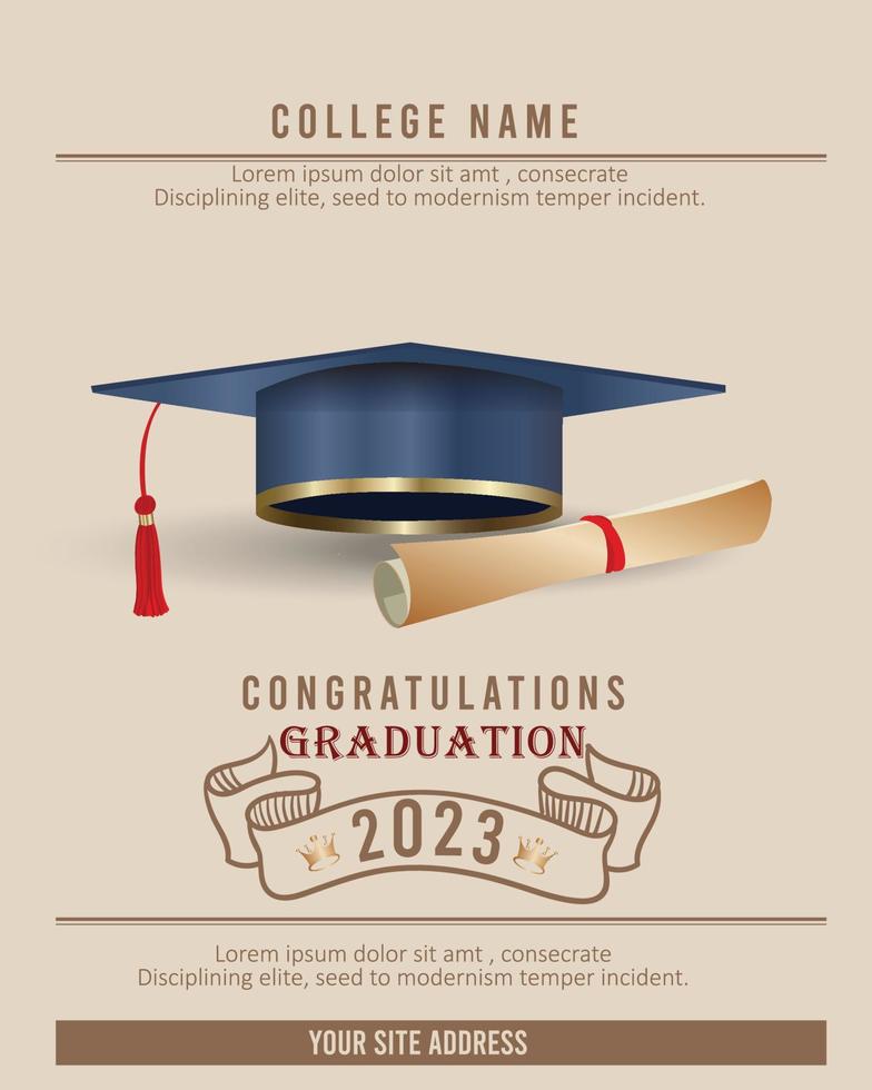 realistic graduate caps background with vector Design