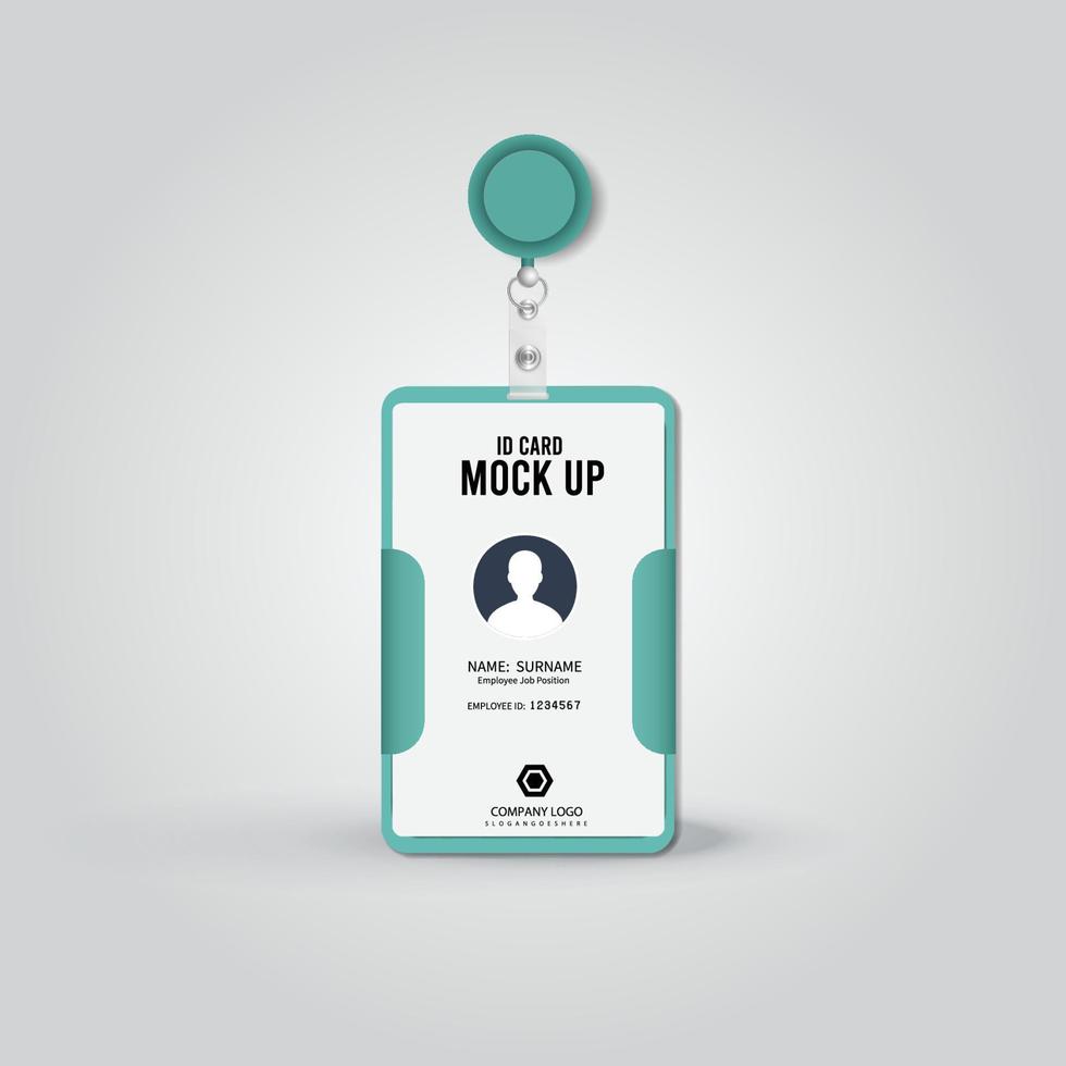 vertical id cards holder mockup with Vector Design