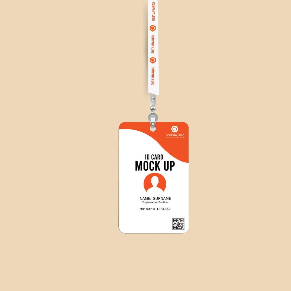 vertical id cards holder mockup with Vector Design