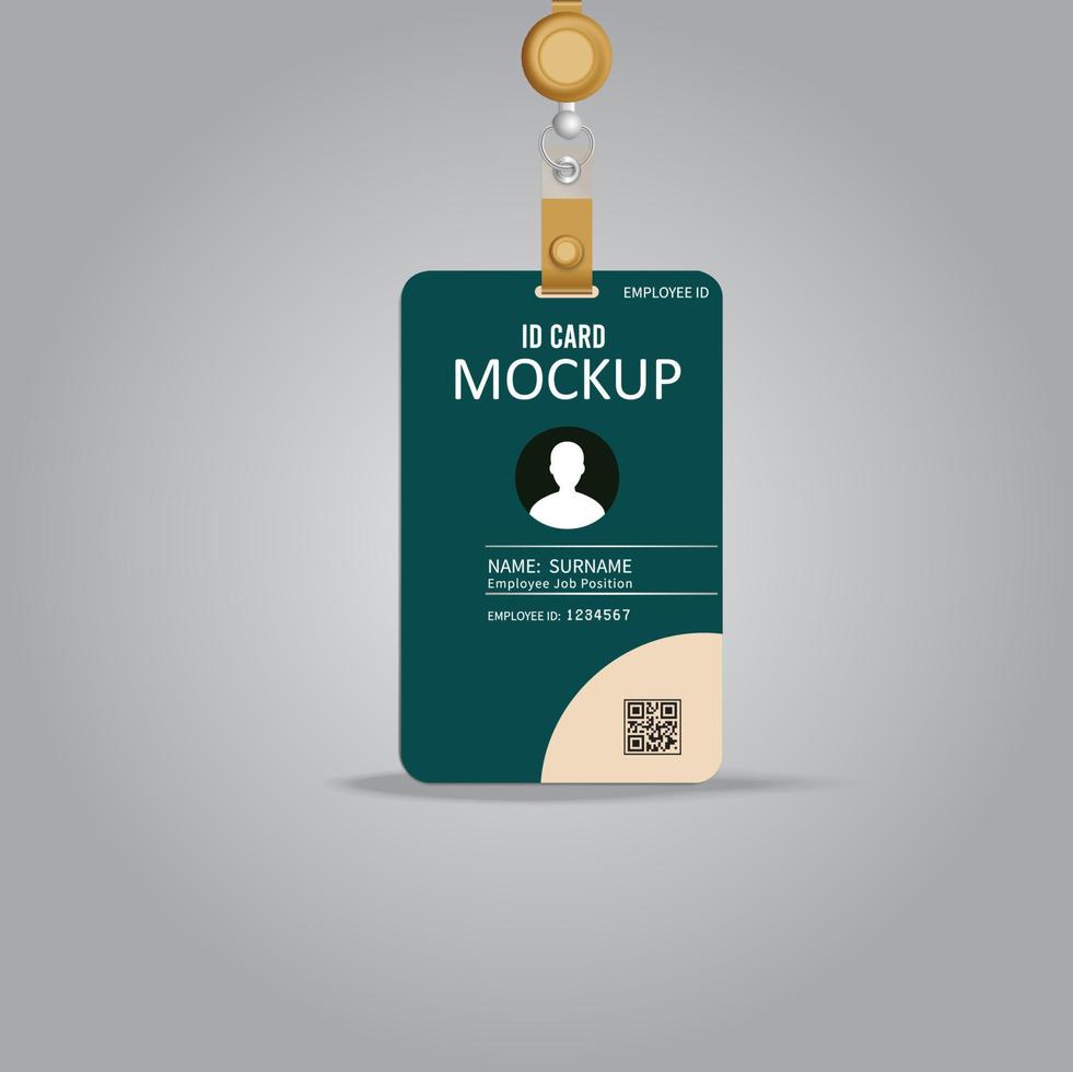 vertical id cards holder mockup with Vector Design