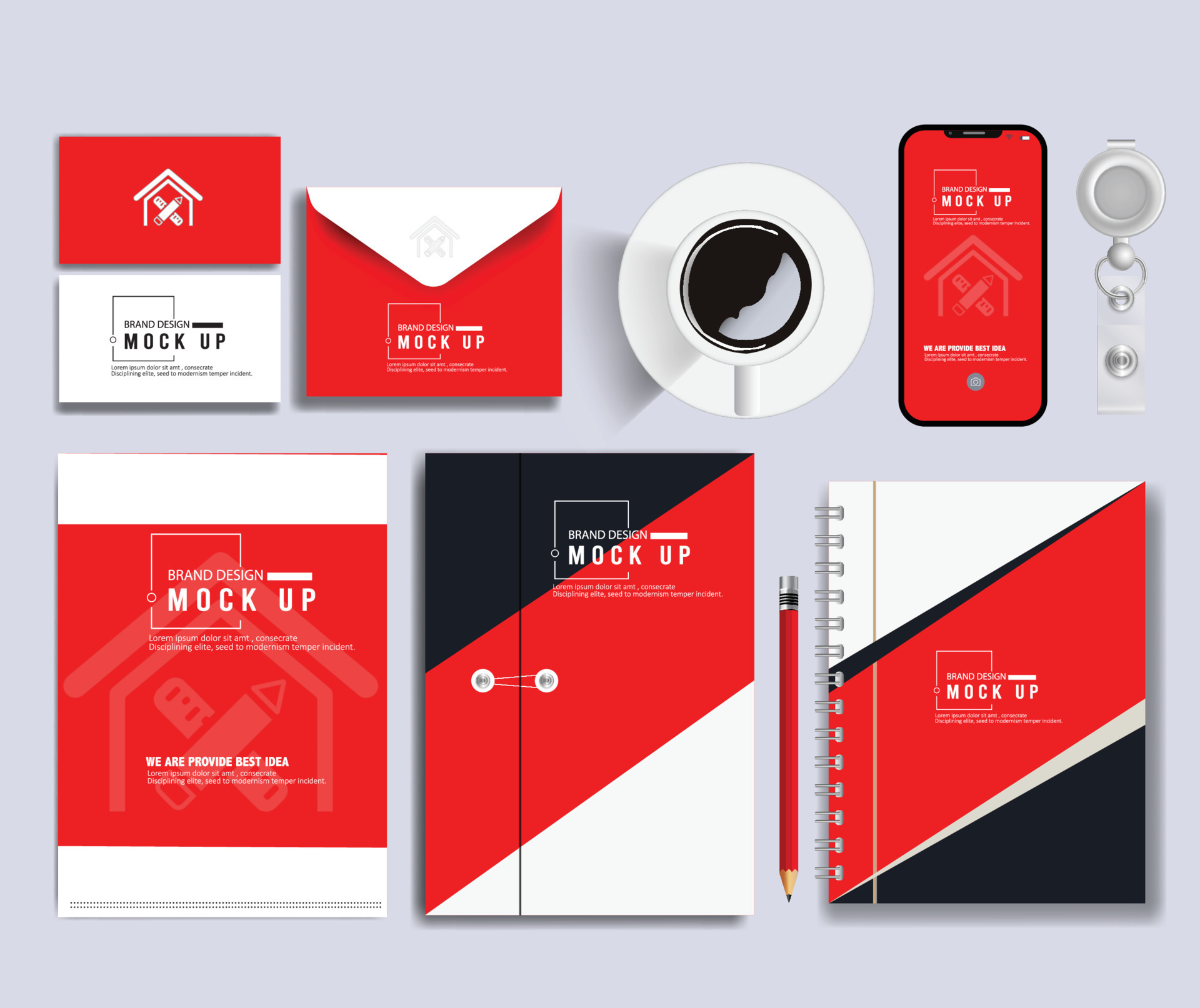 stylish business stationery items set with Vector Design 20802003