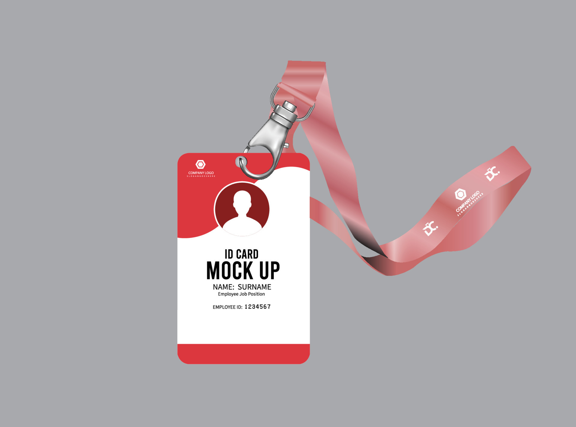vertical id cards holder mockup with Vector Design 20802014 Vector Art