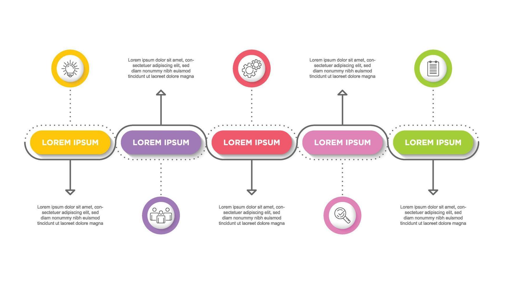 Infographics for business concept with icons and 5 options or steps. For content, diagram, flowchart, steps, parts, timeline infographics, workflow, chart. vector