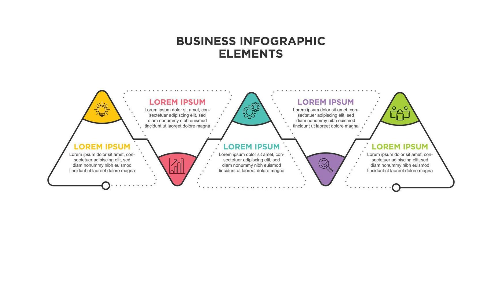 infografías para el concepto de negocio con iconos y 5 opciones o pasos. para contenido, diagrama, diagrama de flujo, pasos, partes, infografías de línea de tiempo, flujo de trabajo, gráfico. vector