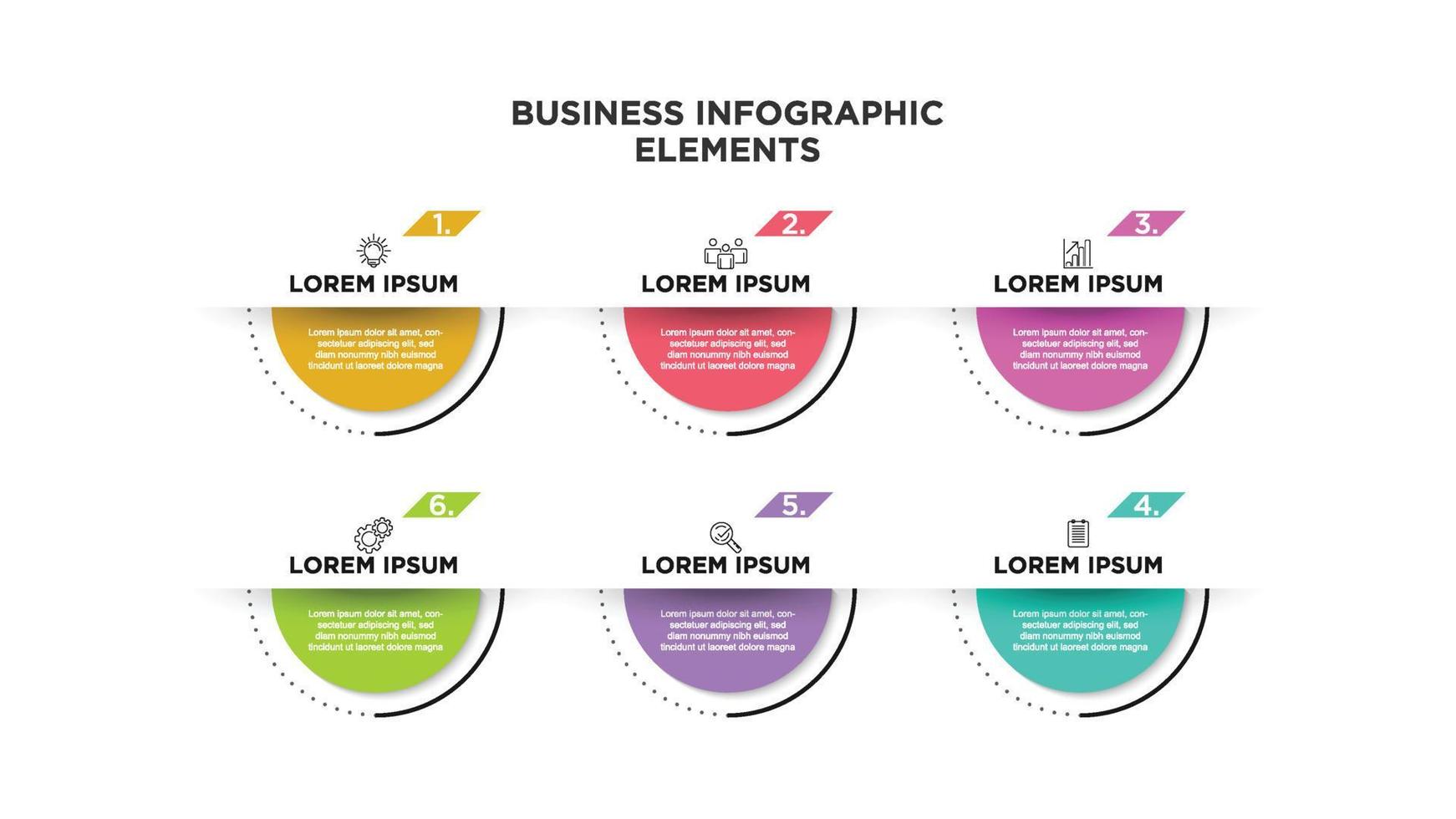 Infographic thin line design with icons and 6 options or steps. For content, diagram, flowchart, steps, parts, timeline infographics, workflow, chart. vector