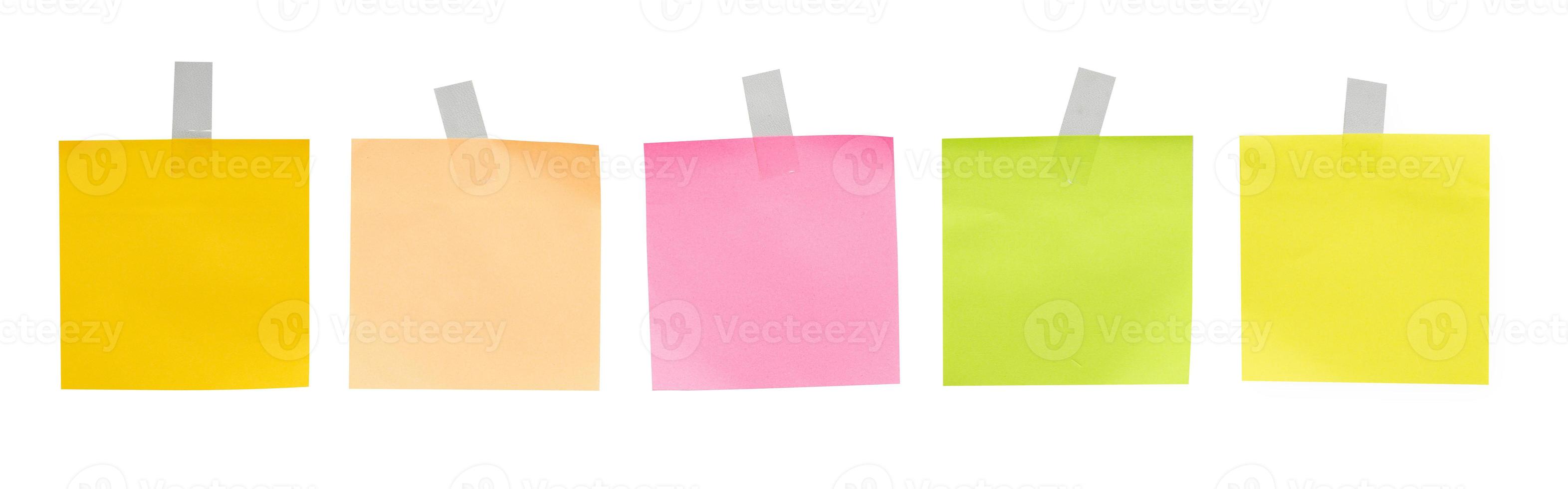 Set of sticky note with transparent tape photo