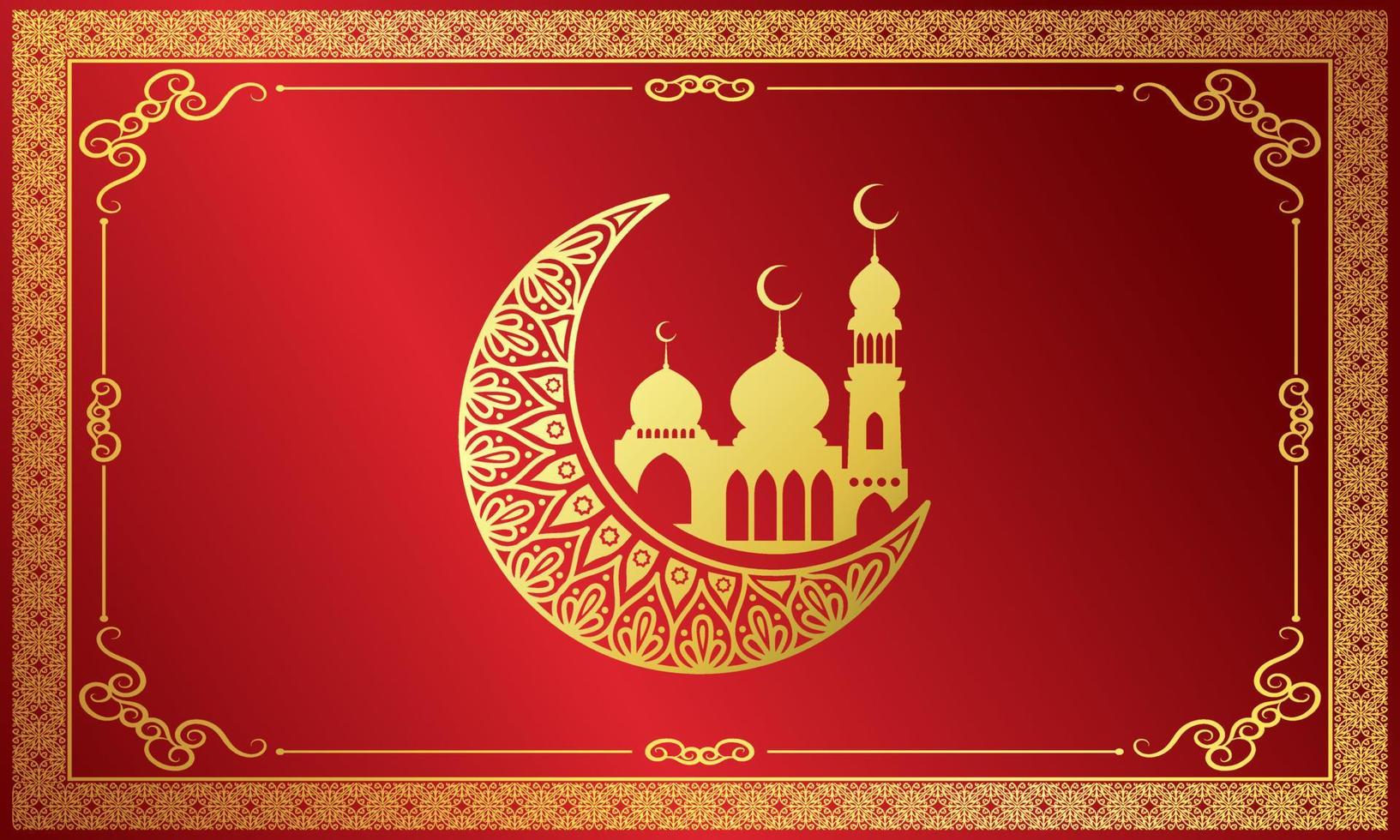 beautiful Ramadan Kareem greeting card design vector