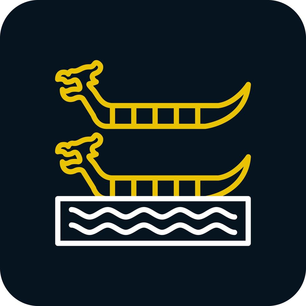 Dragon Boat Racing Vector Icon Design