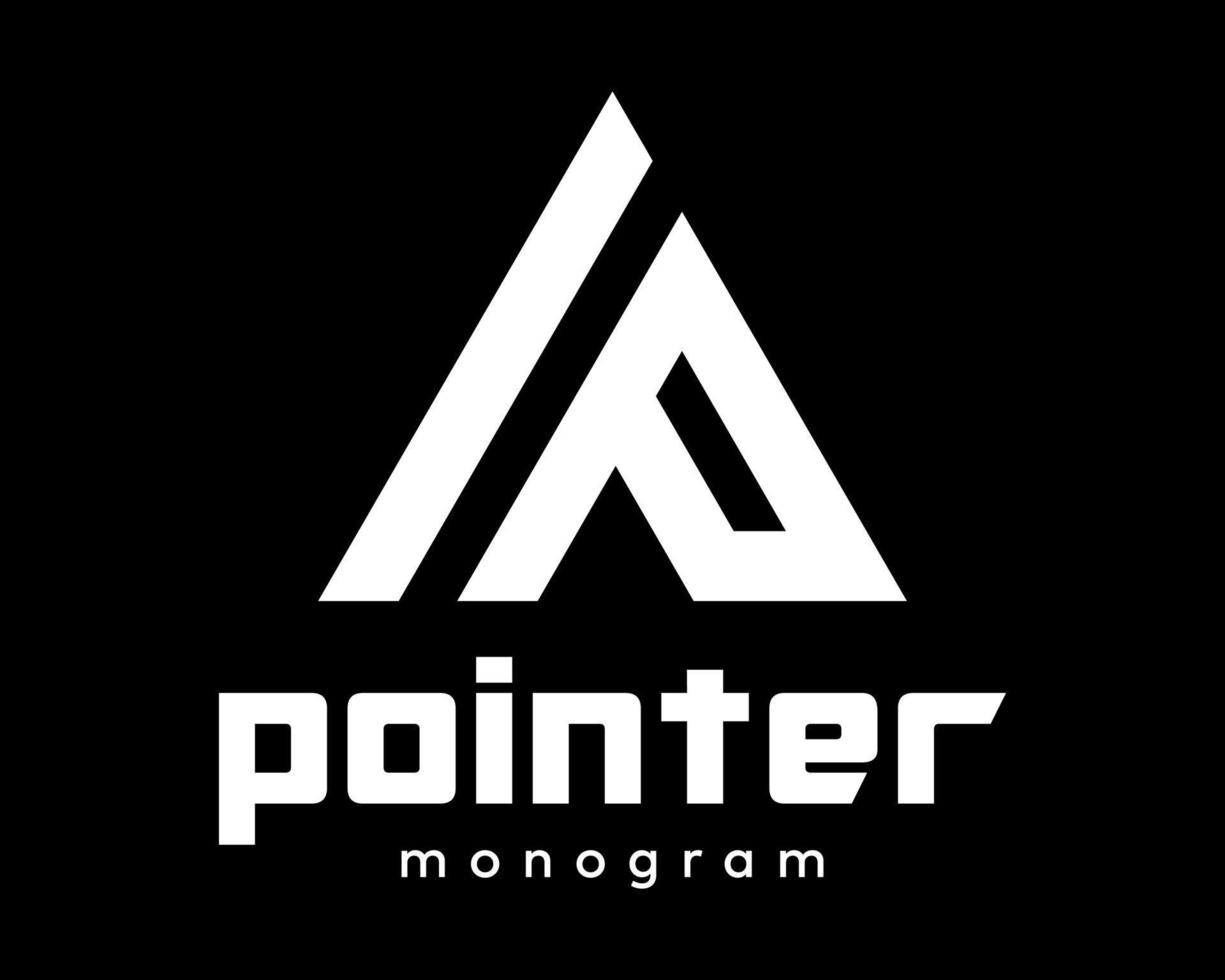 Set Letter A IP P Monogram Triangle Shape Symbol Pyramid Cursor Pointer Arrow Modern Design Vector