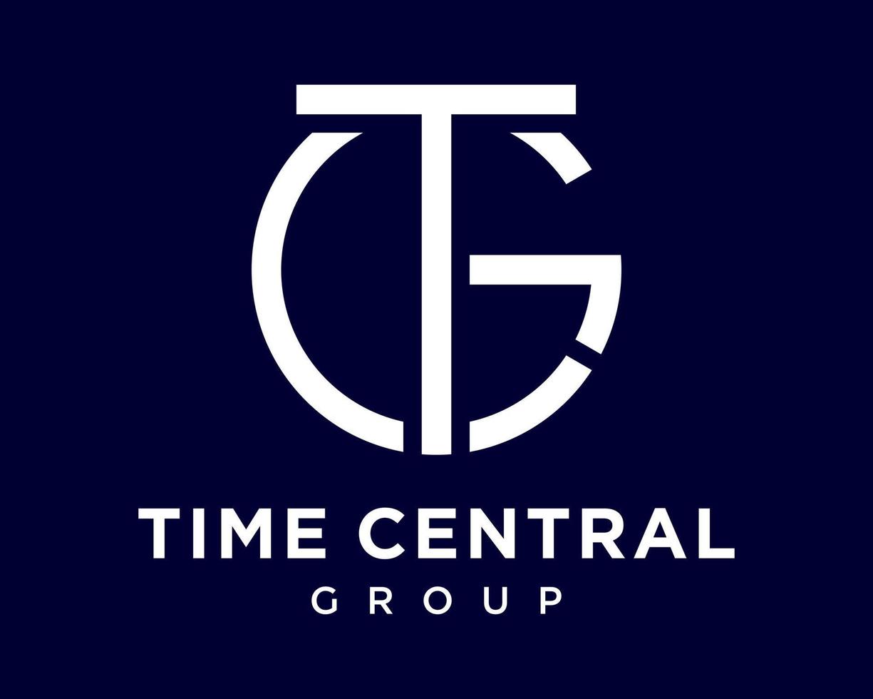 Set Letter TC TG CT GT Monogram Circle Style Typography Elegant Modern Identity Brand Design Vector