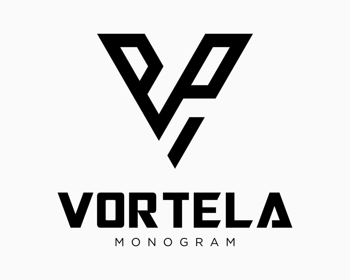 Set Letter V VP PV Monogram Typography Modern Style Shape Geometric Symbol Elegant Brand Design Vector