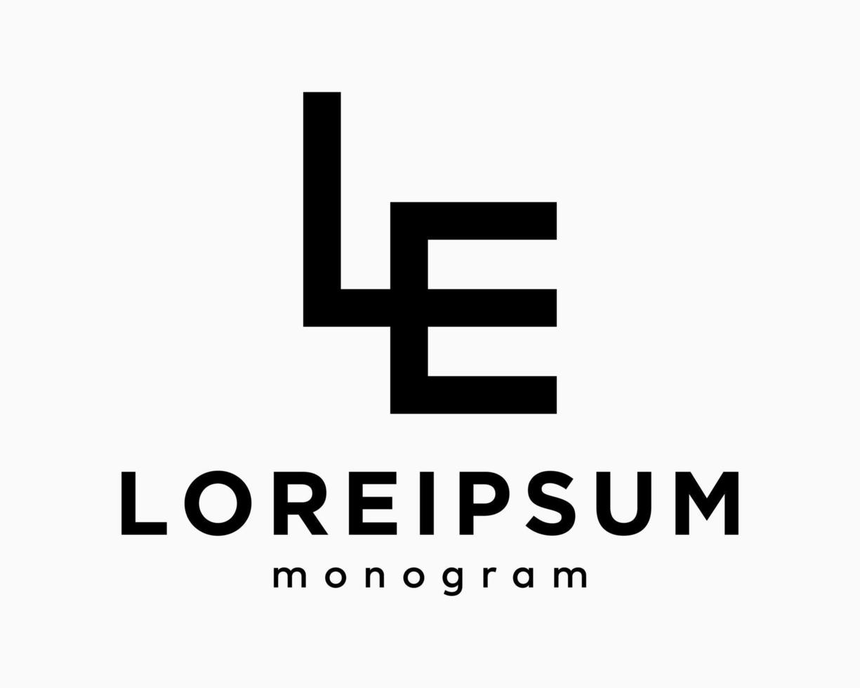 Set Letter LE Monogram Geometric Line Connection Style Modern Elegant Bold Identity Design Vector