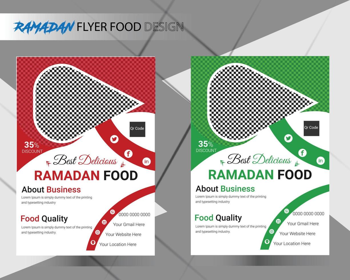 Ramadan Food Flyer Design Template vector