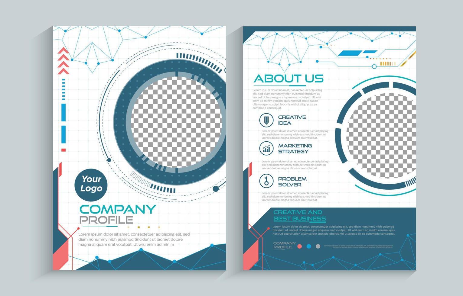 Technology Company Profile Template vector