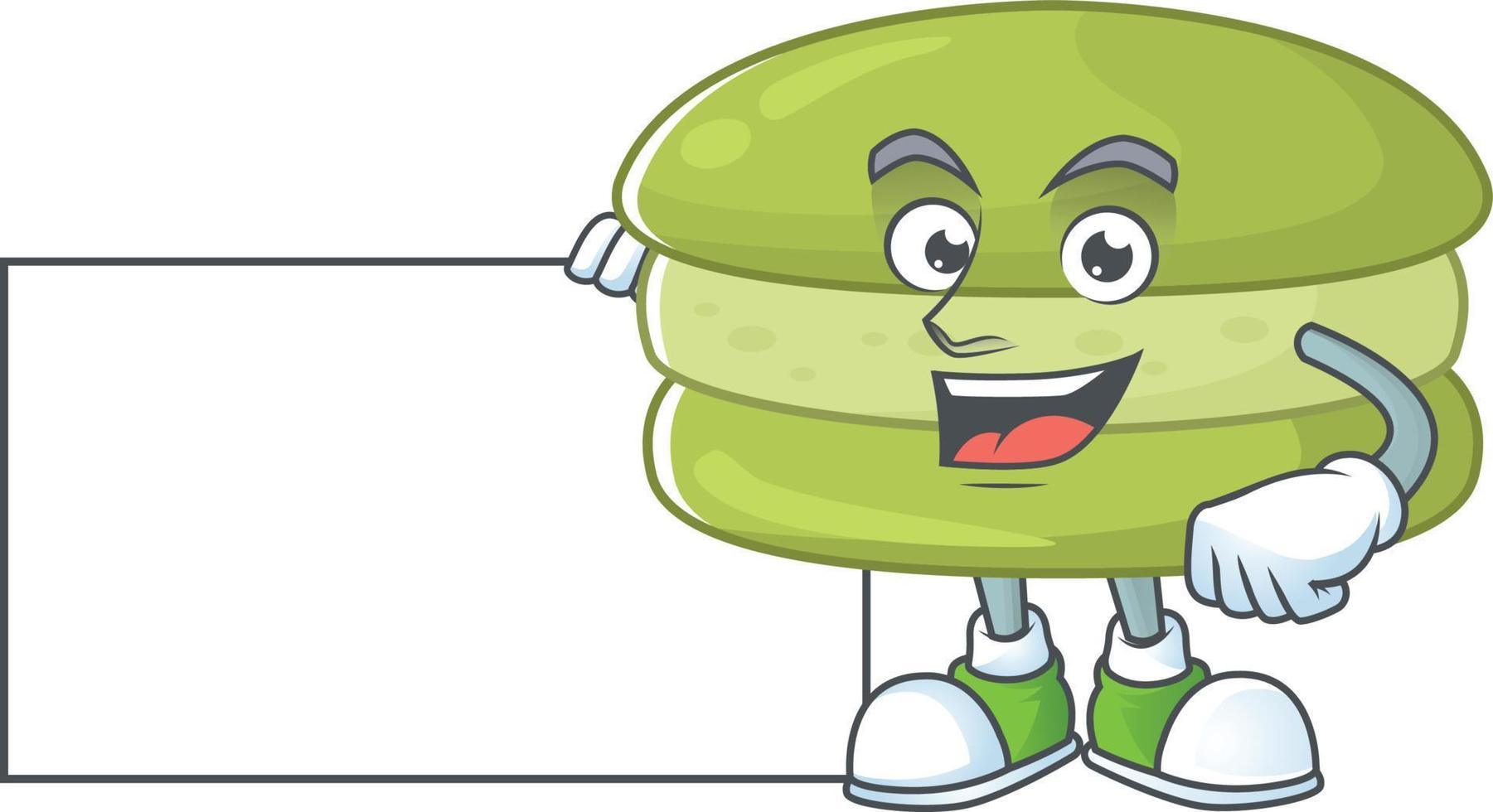 A cartoon character of coconut macarons vector