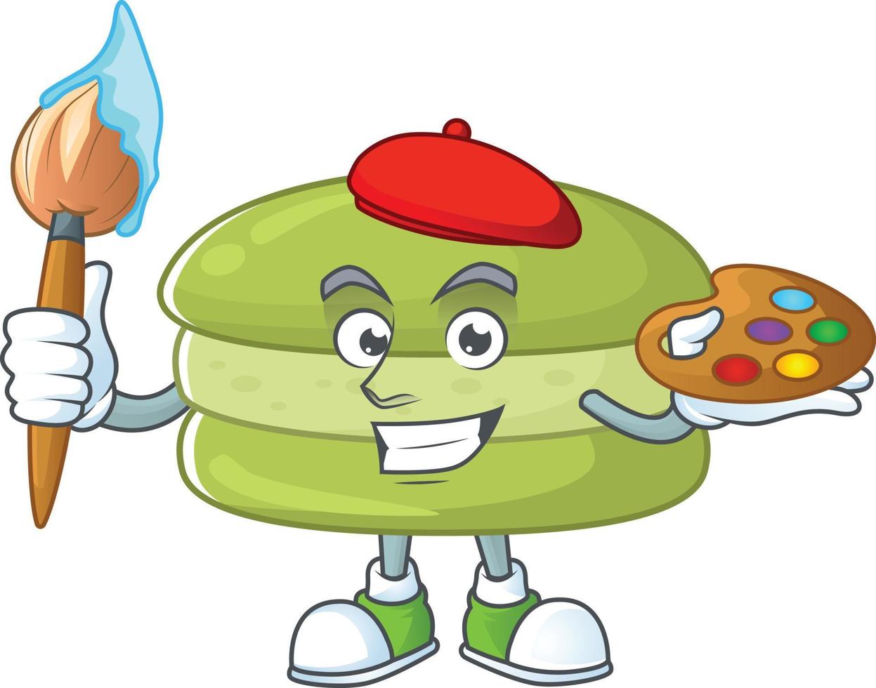 A cartoon character of coconut macarons vector