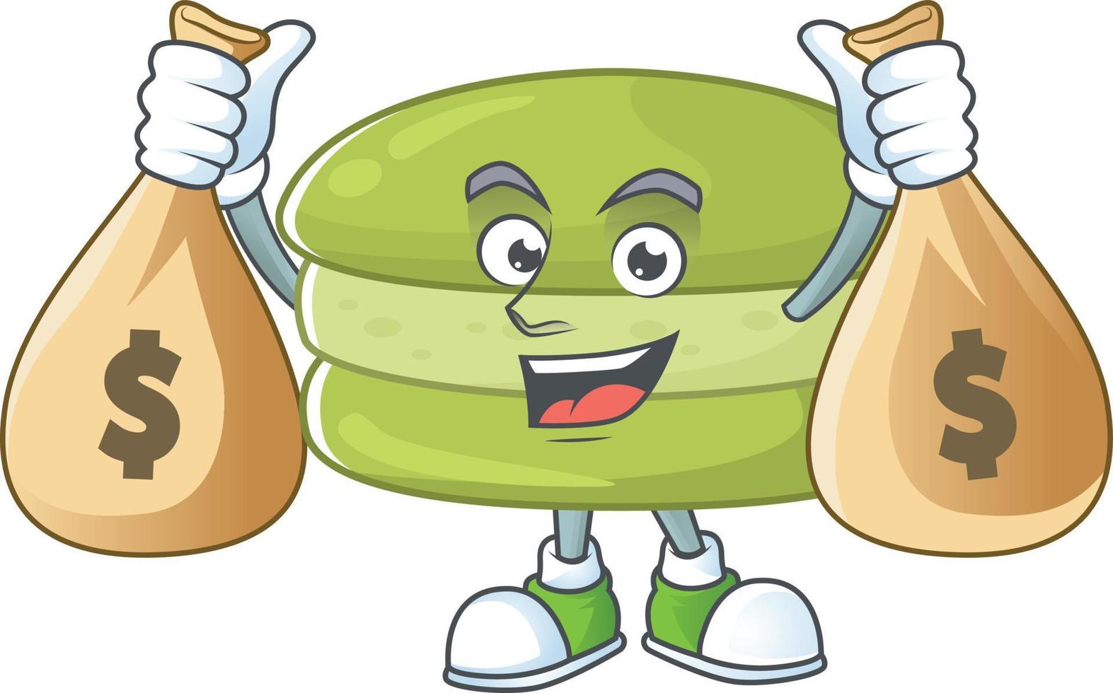 A cartoon character of coconut macarons vector