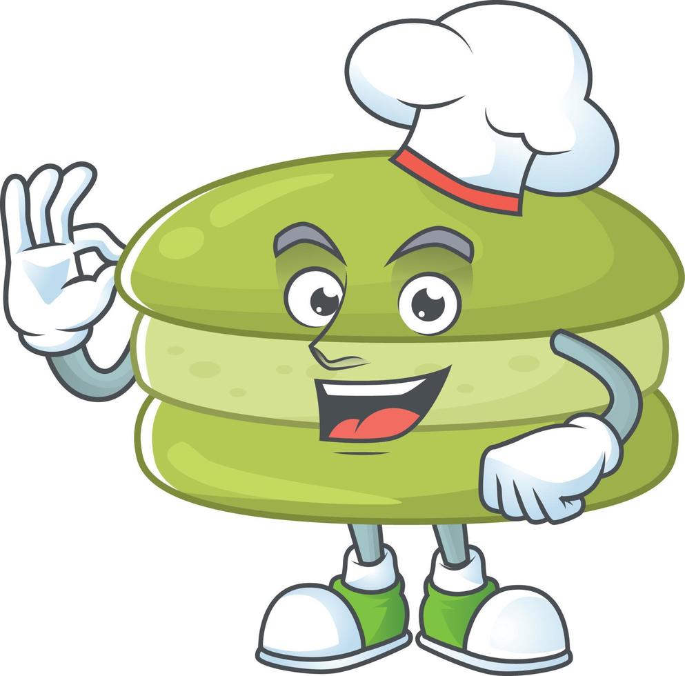 A cartoon character of coconut macarons vector