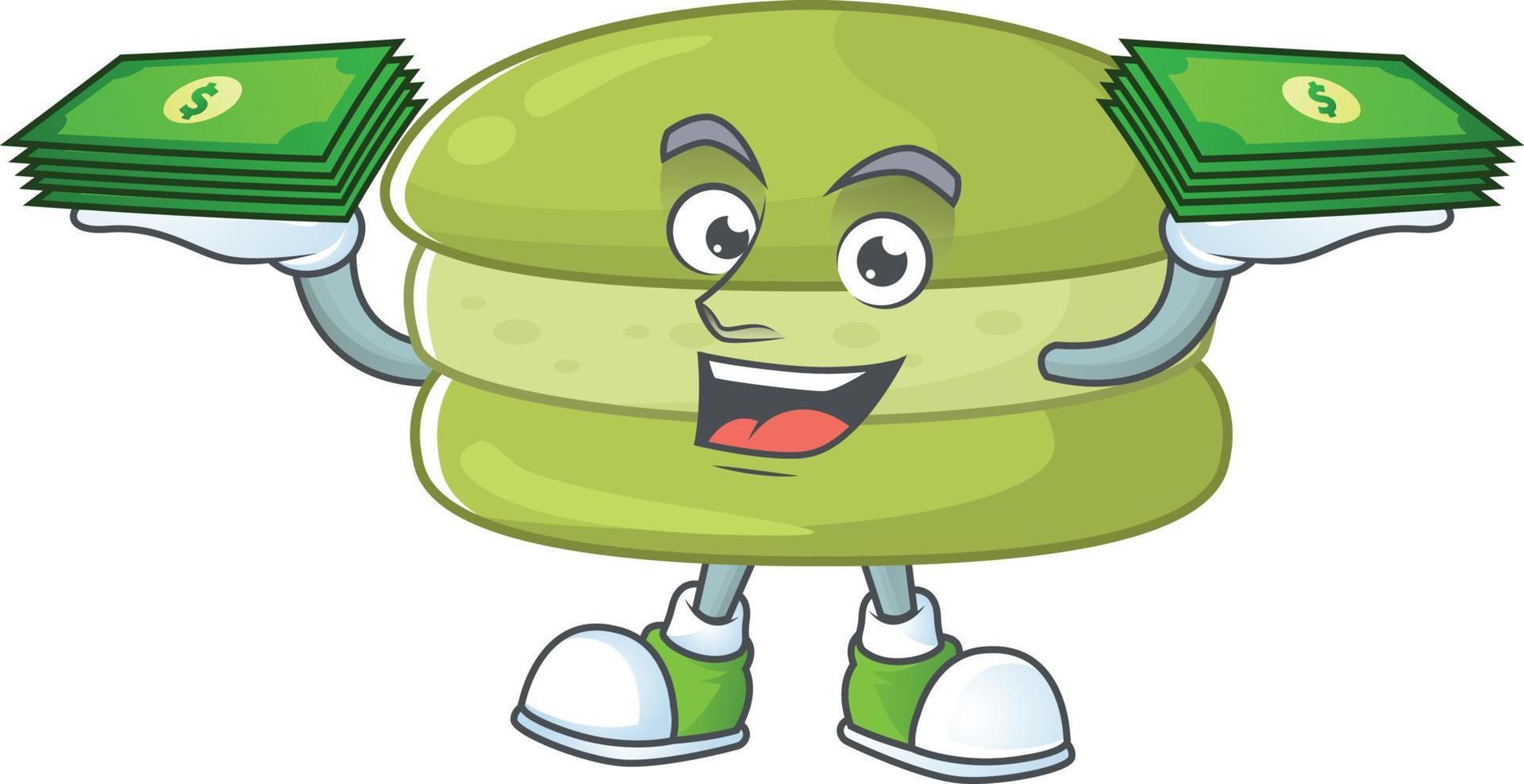 A cartoon character of coconut macarons vector