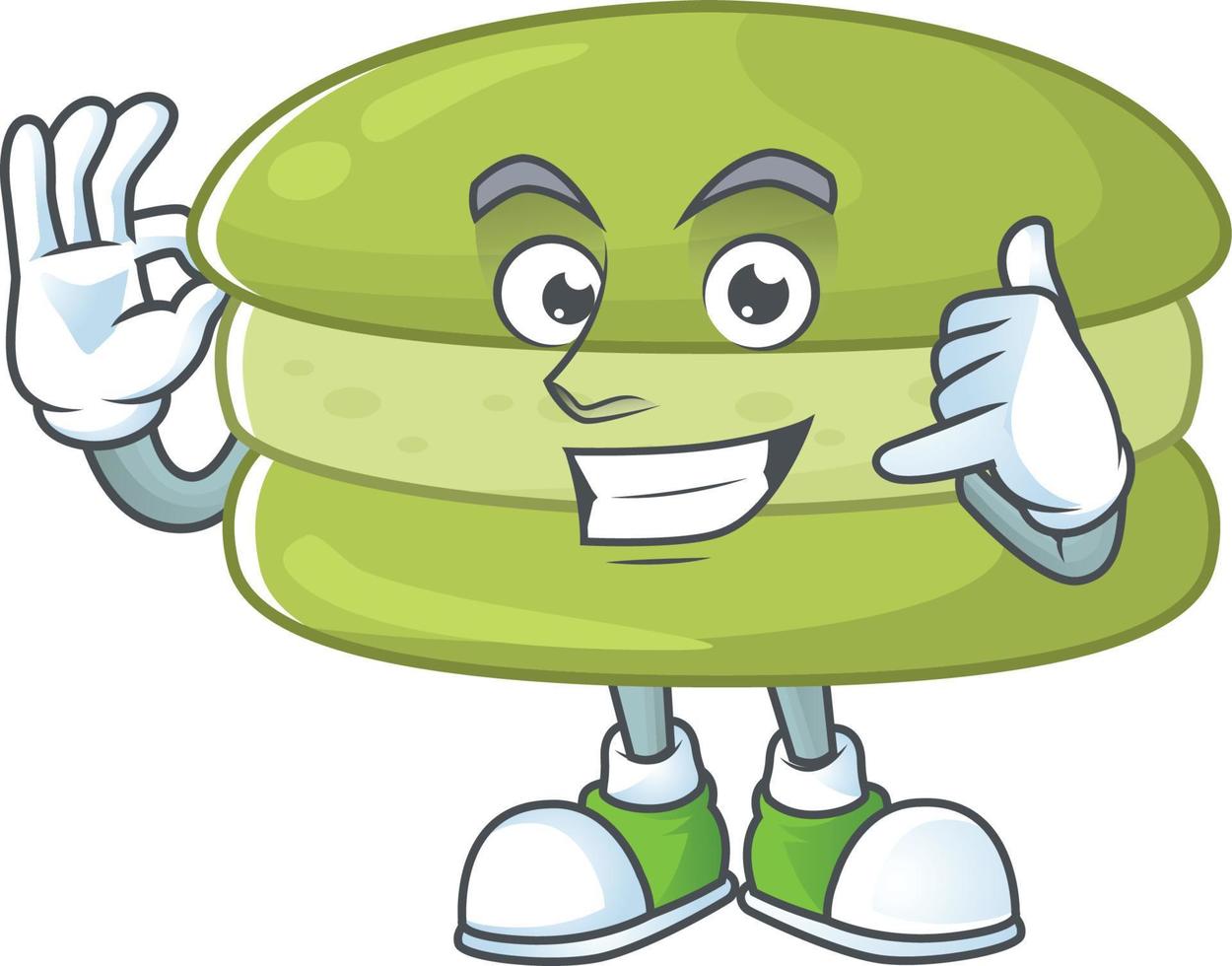 A cartoon character of coconut macarons vector