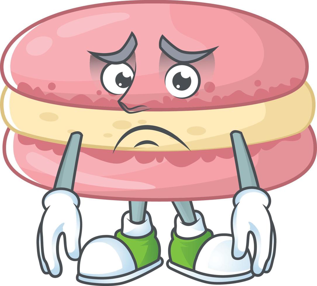 A cartoon character of strawberry macarons vector