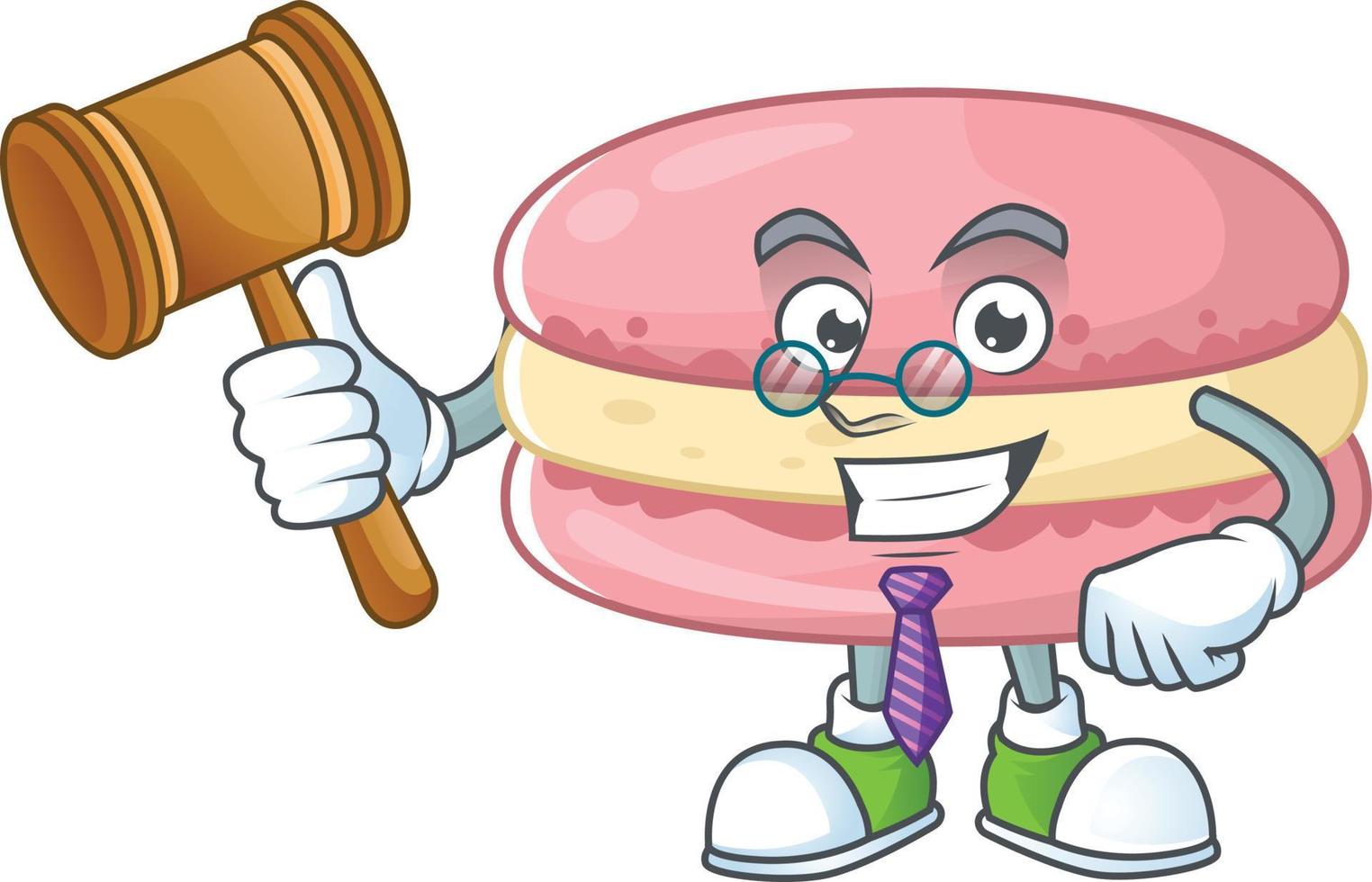 A cartoon character of strawberry macarons vector