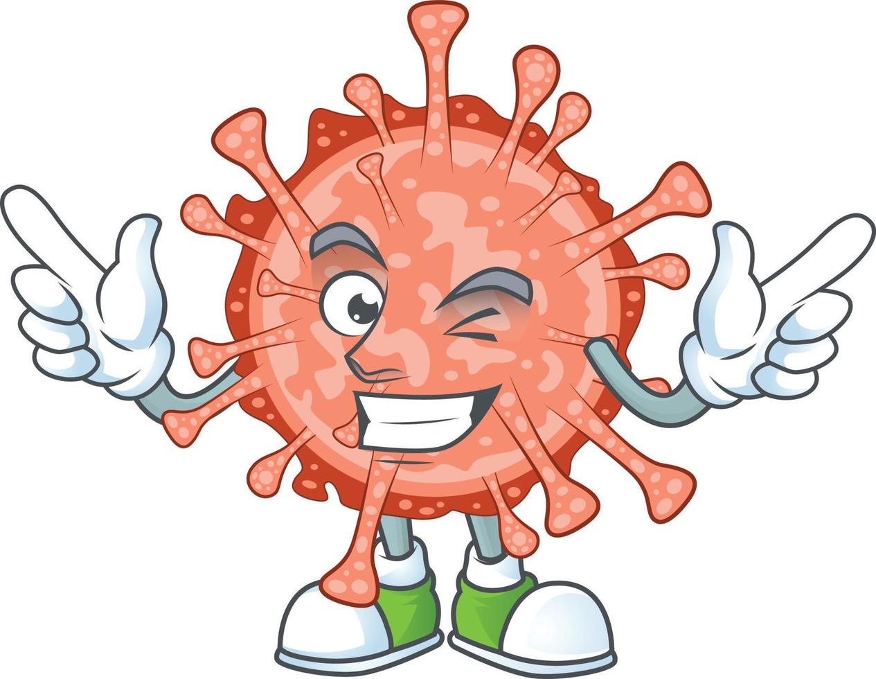 un dibujos animados personaje de bulbul coronavirus vector