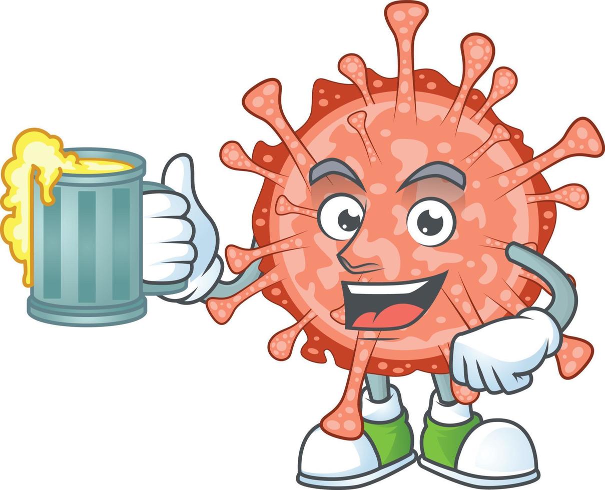 A cartoon character of bulbul coronavirus vector