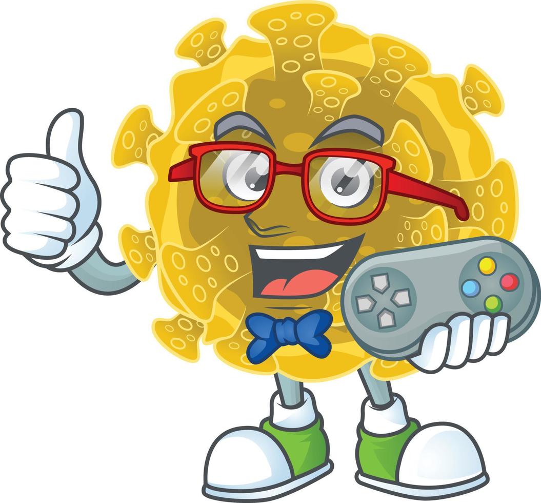 A cartoon character of infectious coronavirus vector