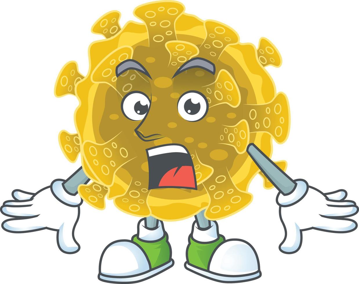 un dibujos animados personaje de infeccioso coronavirus vector