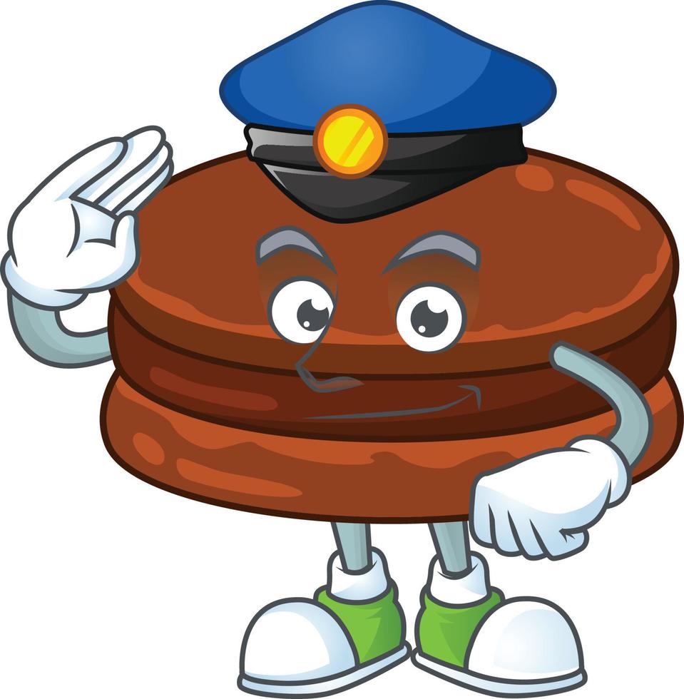 A cartoon character of chocolate alfajor vector