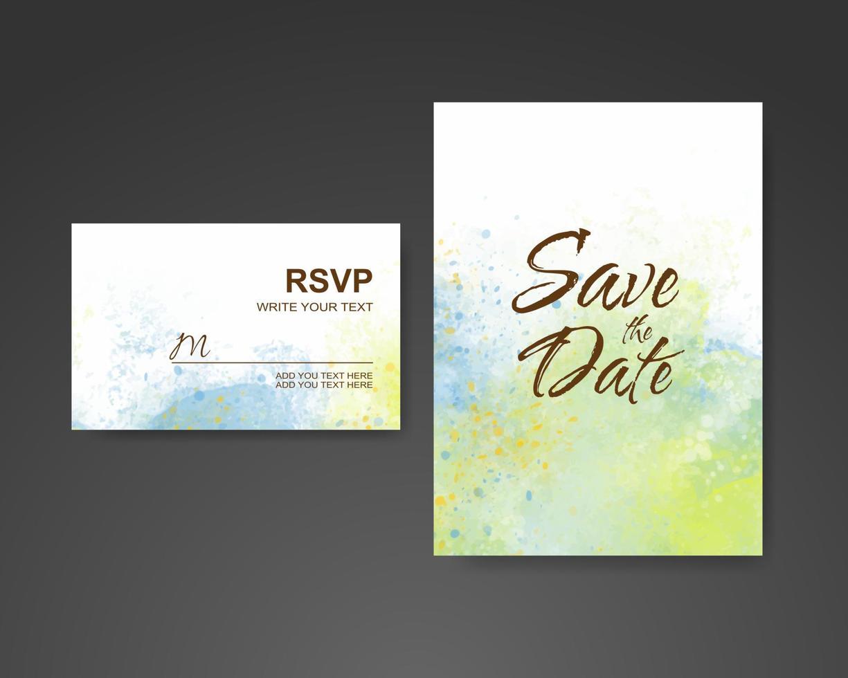 Wedding invitation with abstract watercolor background vector