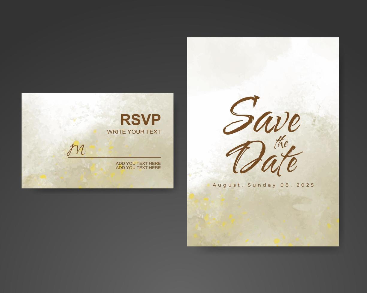 Wedding invitation with abstract watercolor background vector