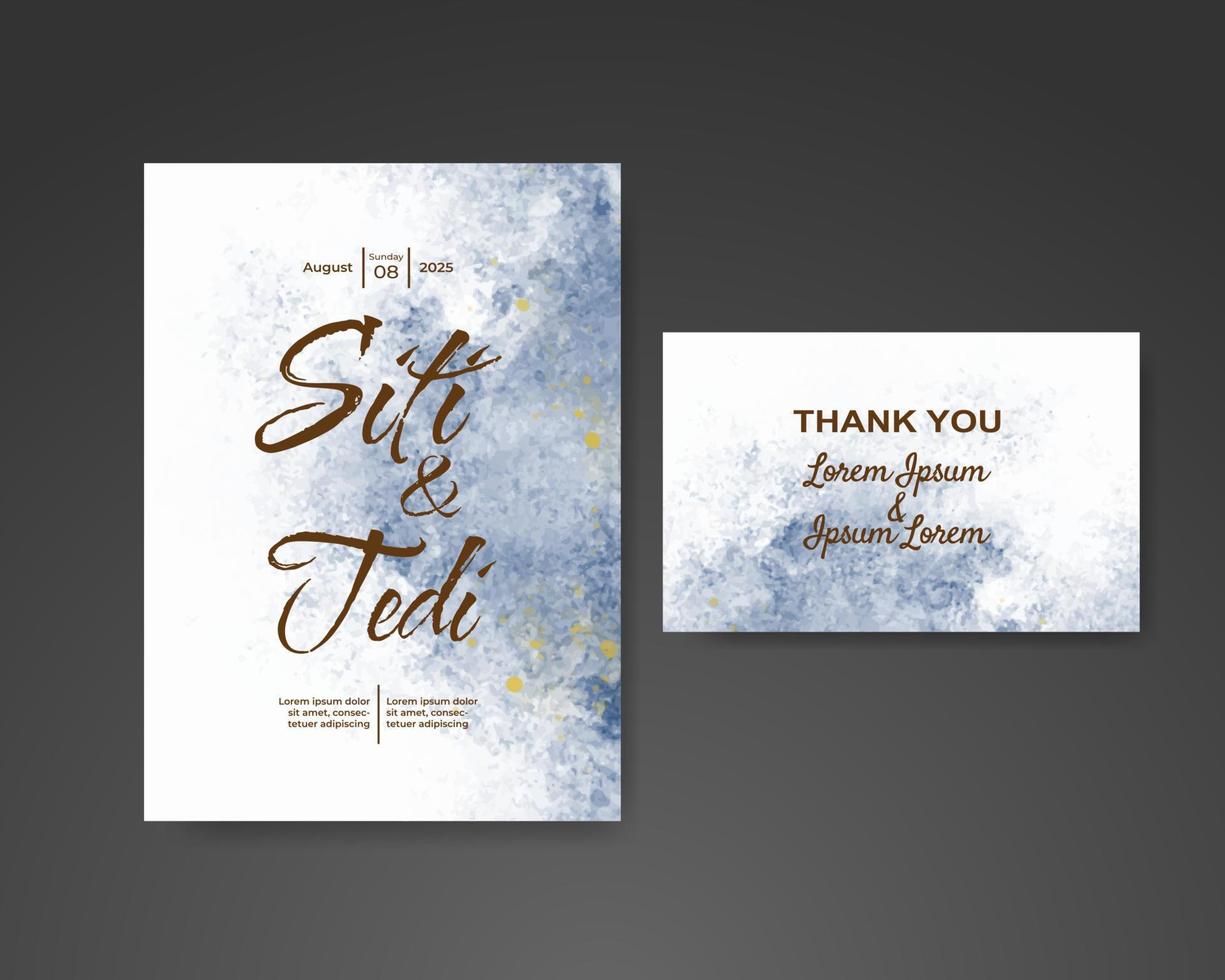 Wedding invitation with abstract watercolor background vector