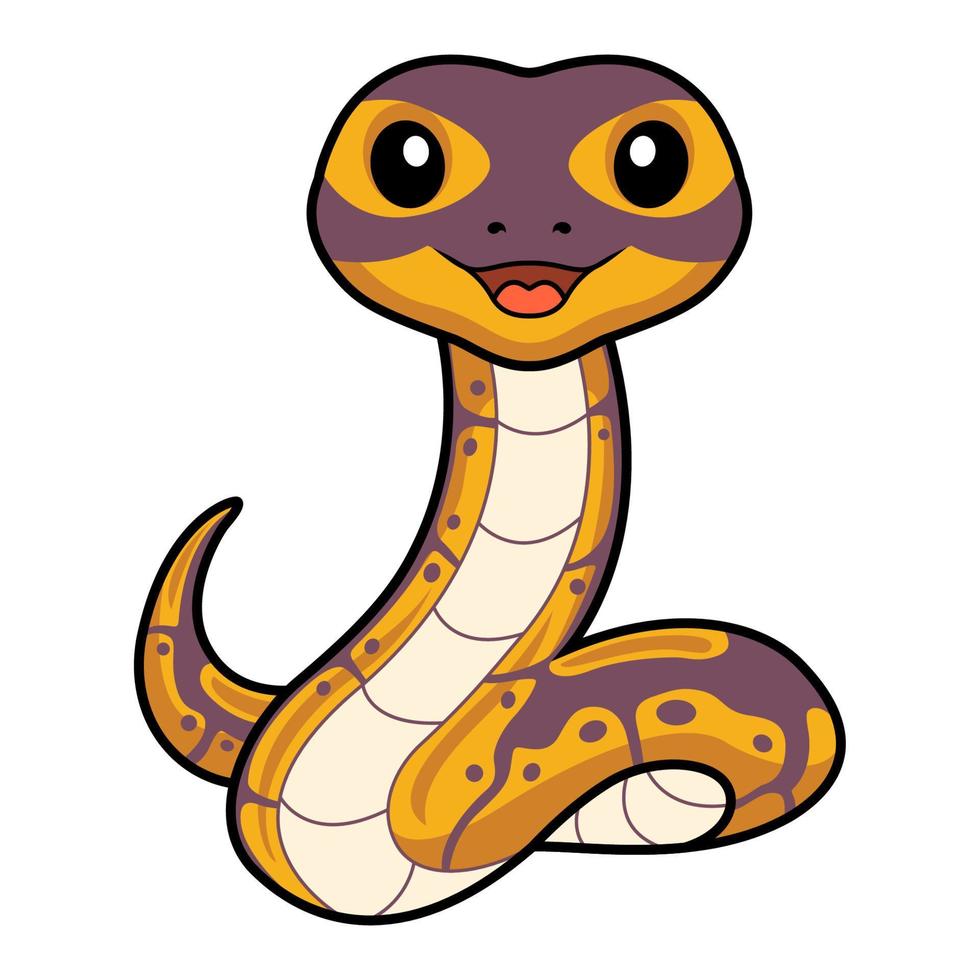 linda plátano pelota pitón serpiente dibujos animados vector