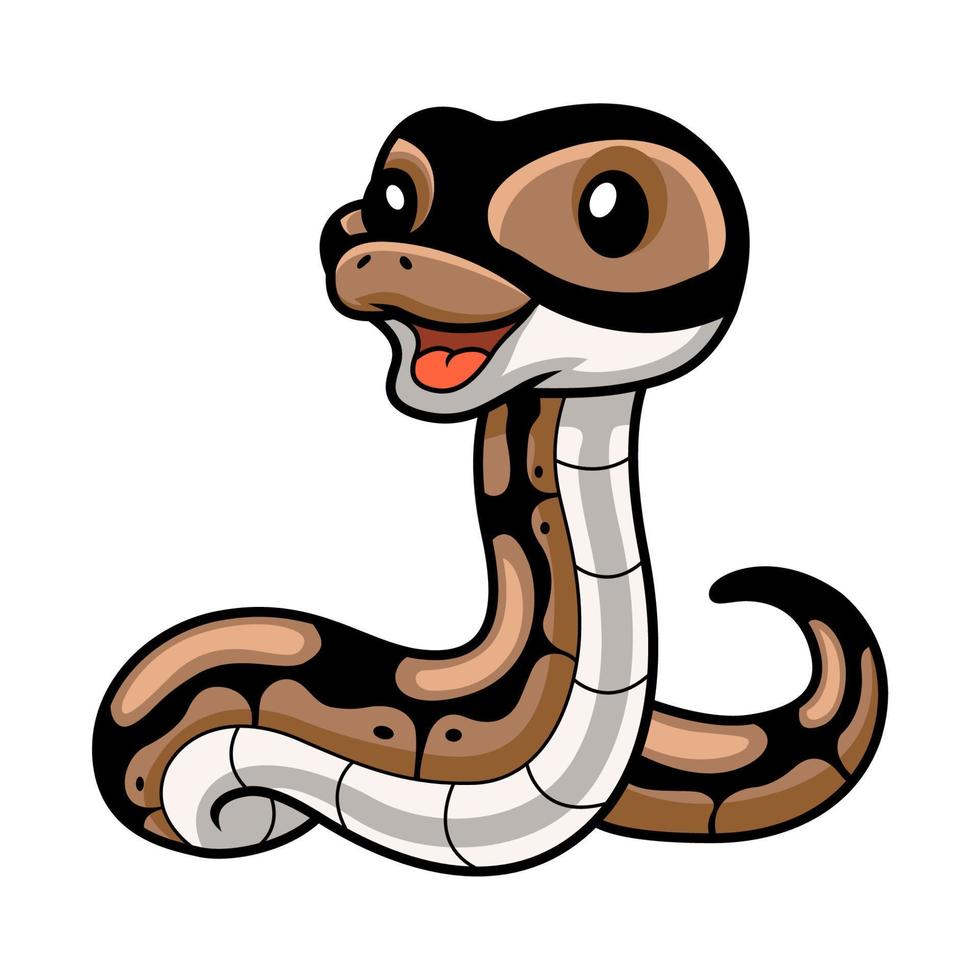 linda pelota pitón serpiente dibujos animados vector