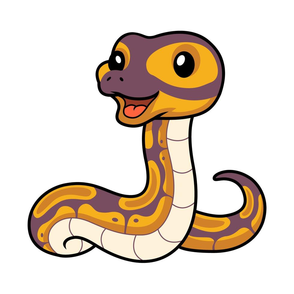 linda plátano pelota pitón serpiente dibujos animados vector