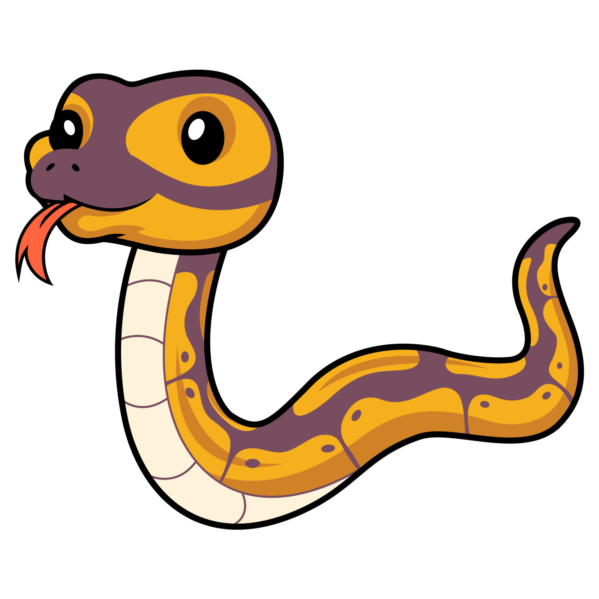 Cute banana ball python snake cartoon 20805435 Vector Art at Vecteezy