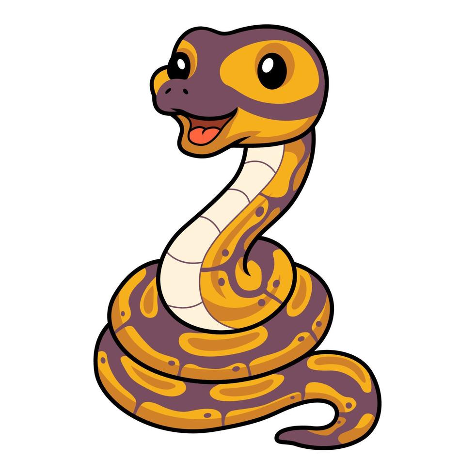 linda plátano pelota pitón serpiente dibujos animados vector